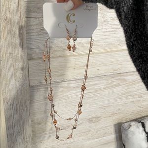 necklace and earrings
